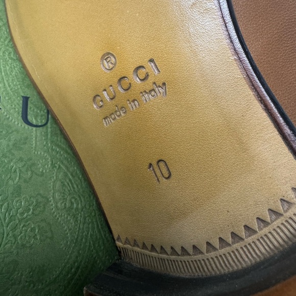 Gucci Interlocking G Chain Loafer Brown Size 10 Brand New - Picture 11 of 11